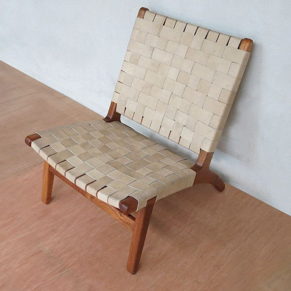 Masaya Lounge Chair - Natural Leather And Royal Mahogany