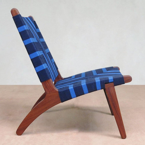 Masaya Lounge Chair - Midnight Blue And Rosita Walnut