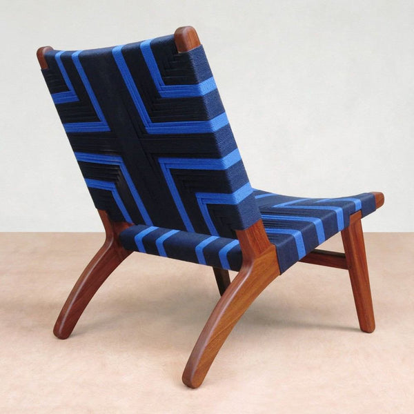 Masaya Lounge Chair - Midnight Blue And Rosita Walnut