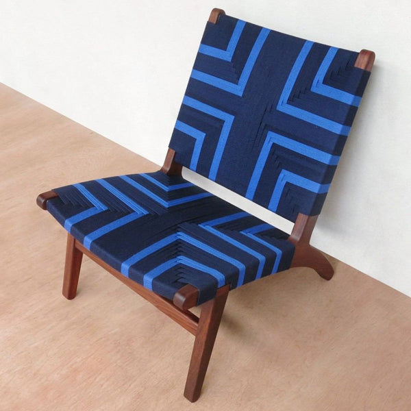 Masaya Lounge Chair - Midnight Blue And Rosita Walnut