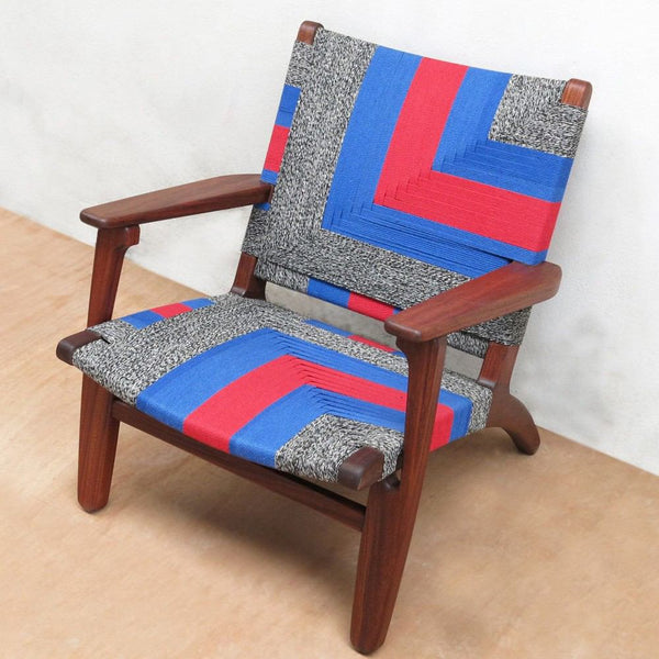 Masaya Arm Chair - Ometepe Handwoven Manila Pattern And Rosita Walnut