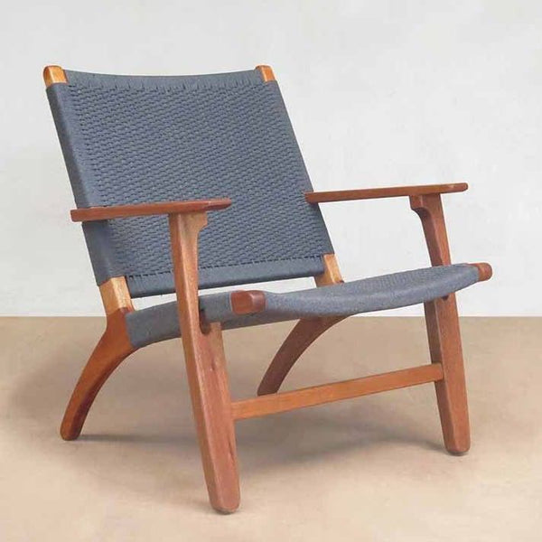 Masaya Abuelo Lounge Chair - Charcoal Handwoven Manila & Royal Mahogany