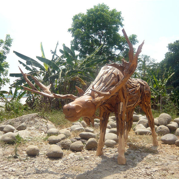 Garden Age Supply Teak Root Moose | Animals & Pets | Modishstore