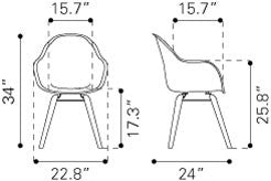 Zuo Tidal Dining Chair - Set Of 4 | Outdoor Chairs | Modishstore-7