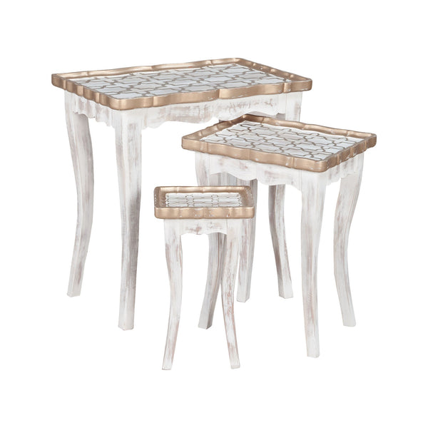 Guild Master Saber Nesting Tables In Front Porch White | Modishstore | Nesting Tables