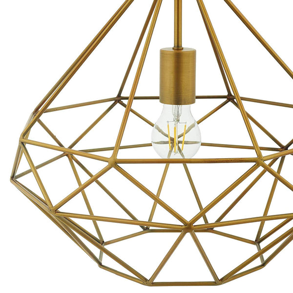 Modway Rarity Diamond-Shaped Brass Pendant Light | Pendant Lamps | Modishstore-3