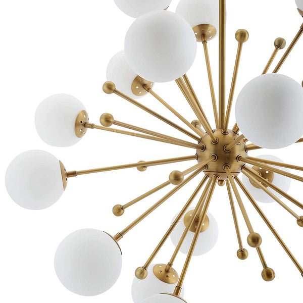 Modway Constellation White Glass and Brass Pendant Chandelier | Chandeliers | Modishstore-4