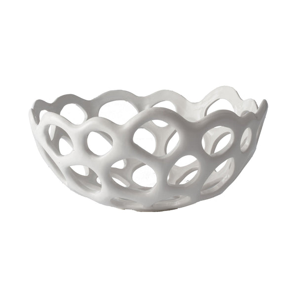 Dimond Home Perforated Porcelain Dish | Modishstore | Decorative Bowls