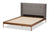 baxton studio brooklyn mid century modern walnut wood beige fabric full size platform bed | Modish Furniture Store-10