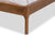 baxton studio brooklyn mid century modern walnut wood beige fabric full size platform bed | Modish Furniture Store-5