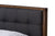 baxton studio jupiter mid century modern grey fabric upholstered button tufted king size platform bed | Modish Furniture Store-5