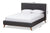 baxton studio valencia mid century modern dark grey fabric king size platform bed | Modish Furniture Store-11