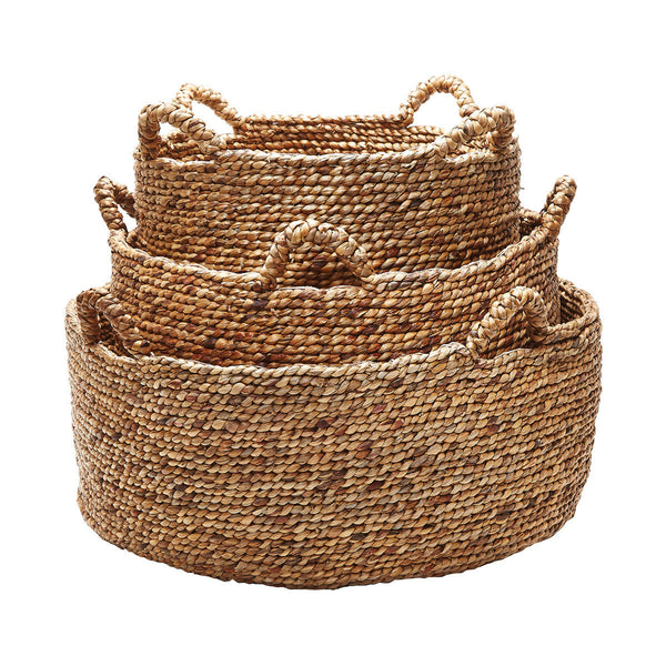 Dimond Home Natural Low Rise Baskets - Set Of 3 | Modishstore | Bins, Baskets & Buckets