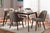 baxton studio cody mid century modern dark grey fabric upholstered walnut finished wood 5 piece dining set | Modish Furniture Store-11