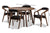 baxton studio wendy mid century modern black fabric and walnut medium brown wood finishing dining set | Modish Furniture Store-7