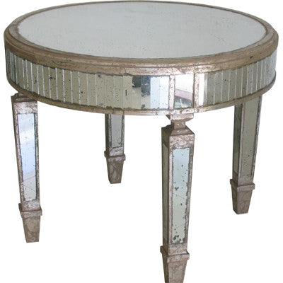 A&B Home Greer Mirrored Round Table