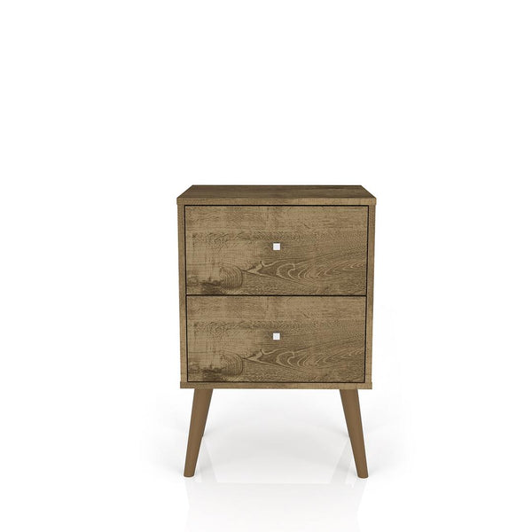 Manhattan Comfort Liberty Mid Century - Modern Nightstand 2.0 with 2 Full Extension Drawers | Nightstands | Modishstore-3