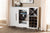 Baxton Studio Pietro Mid-Century Modern White and Brown Finished Wine Cabinet | Modishstore | Cabinets