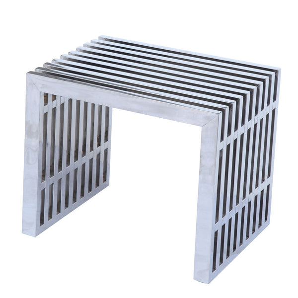 Fine Mod Imports Zeta Stainless Steel Bench Short | Stools & Benches | Modishstore-4