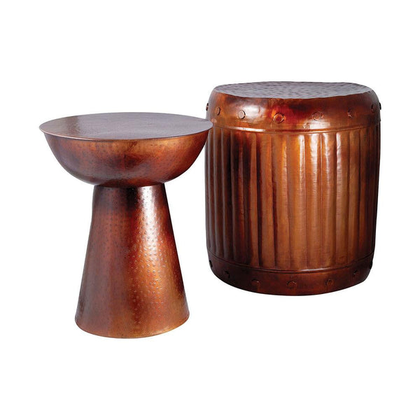 Pomeroy Truffle Set of 2 Table And Barrel Stool | Modishstore | Stools & Benches