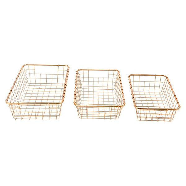 Zuo Baskets Gold - Set Of 3-8