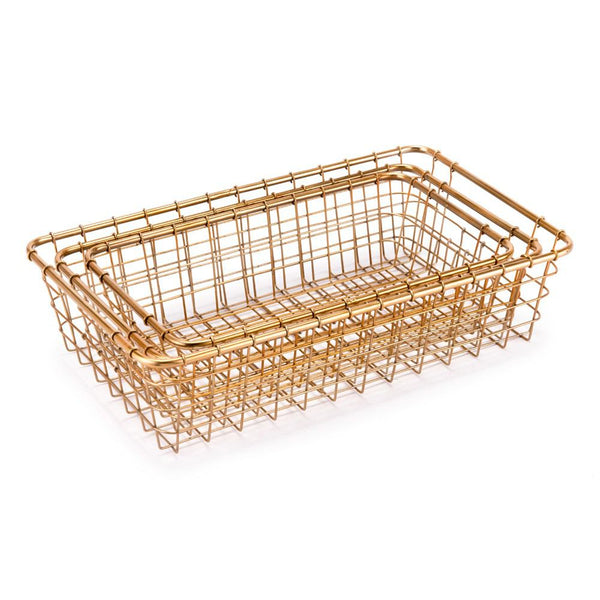 Zuo Baskets Gold - Set Of 3-9