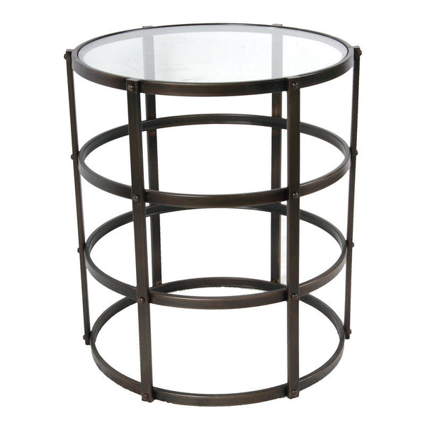 A&B Home Metal & Glass Accent Table 