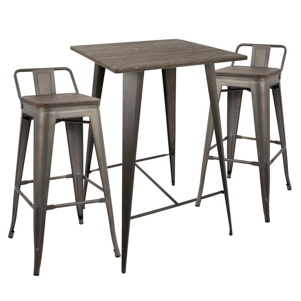 LumiSource Oregon Low Back Pub Set | Modishstore | Dining Sets