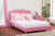 Baxton Studio Canterbury Pink Leather Contemporary Full-Size Bed | Modishstore | Beds