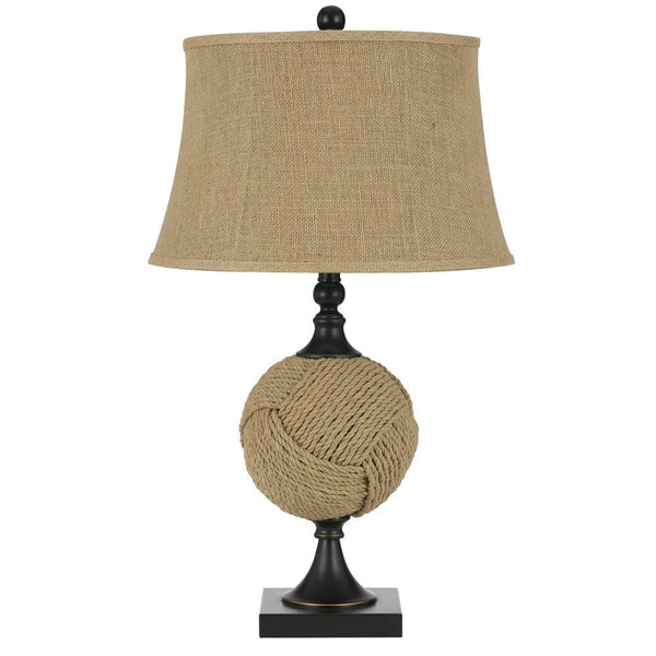 Cal Lighting BO-2600TB 150W 3 Way Burlap Rope Wrapped Table Lamp | Modishstore | Table Lamps