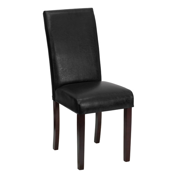 Flash Furniture Black Leather Upholstered Parsons Chair