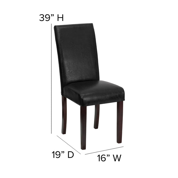 Flash Furniture Black Leather Upholstered Parsons Chair