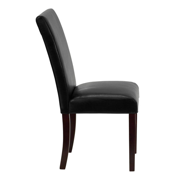 Flash Furniture Black Leather Upholstered Parsons Chair