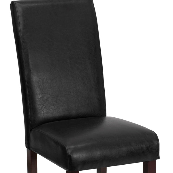 Flash Furniture Black Leather Upholstered Parsons Chair