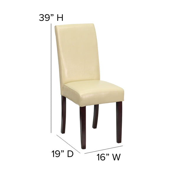 Flash Furniture Ivory Leather Upholstered Parsons Chair