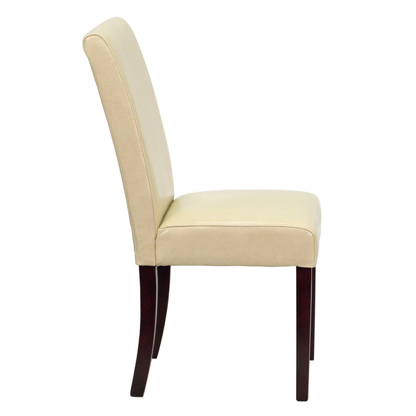 Flash Furniture Ivory Leather Upholstered Parsons Chair