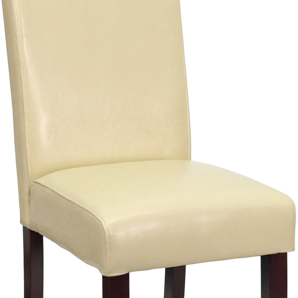 Flash Furniture Ivory Leather Upholstered Parsons Chair