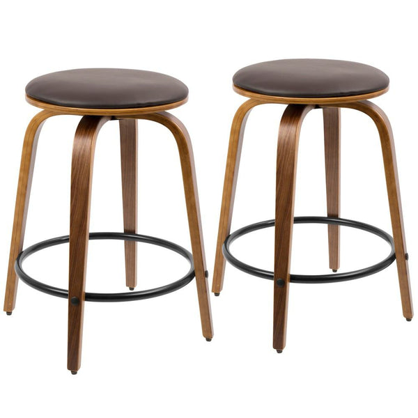 LumiSource Porto Counter Stools with Swivel - Set Of 2-7