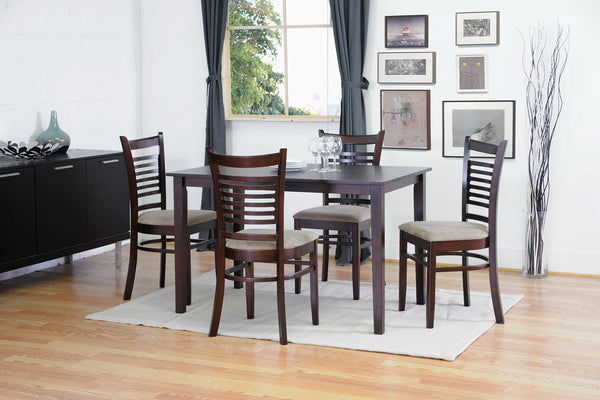 baxton studio cathy brown wood modern 5 piece dining set | Modish Furniture Store-3