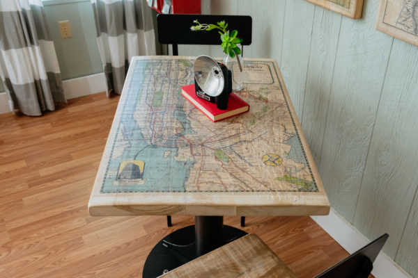 Napa East Vintage Map Dining Table