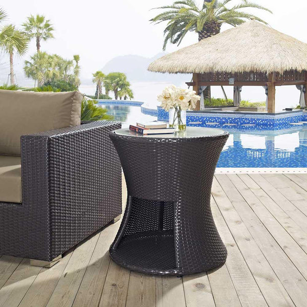 Modway Strum Patio Outdoor Patio Side Table - Espresso | Outdoor Tables | Modishstore