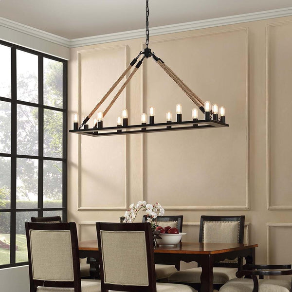 Modway Bridge Chandelier - Black | Chandeliers | Modishstore