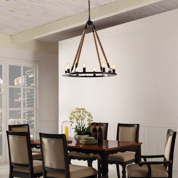 Modway Encircle Chandelier - Black | Chandeliers | Modishstore