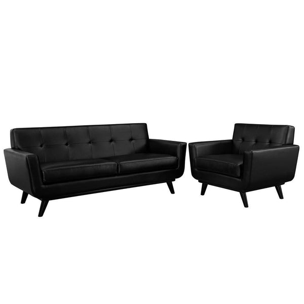 Modway Engage 2 Piece Leather Living Room Set - EEI-1765 | Sofas | Modishstore-8