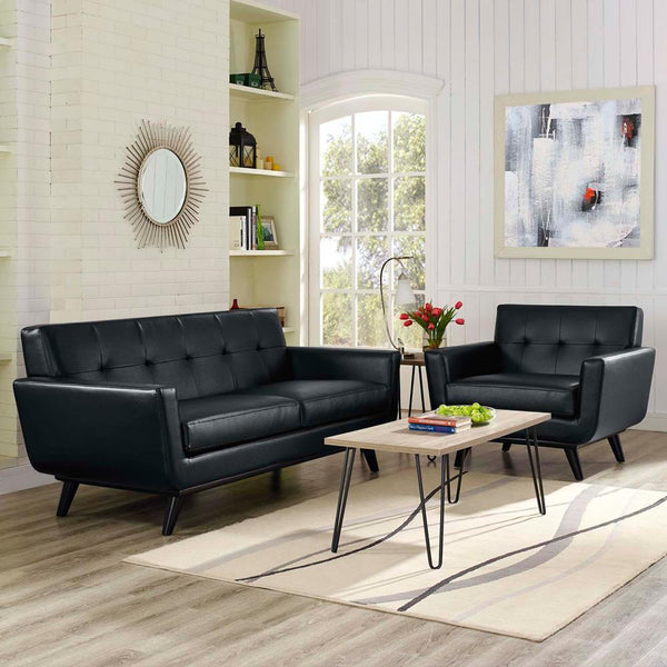 Modway Engage 2 Piece Leather Living Room Set - EEI-1765 | Sofas | Modishstore-6