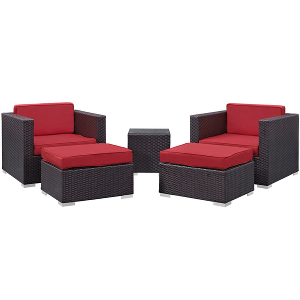 Modway Convene 5 Piece Outdoor Patio Sectional Set - EEI-1809 | Outdoor Sofas, Loveseats & Sectionals | Modishstore-21