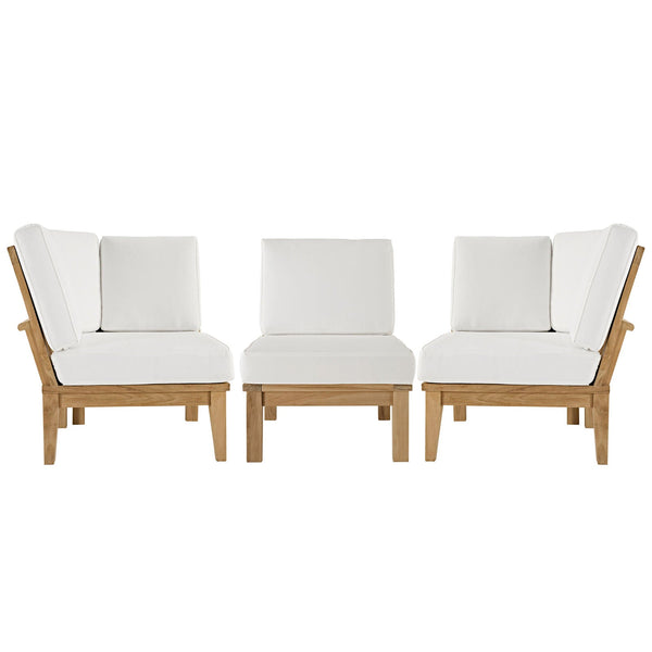 Modway EEI-1820 Marina 3 Piece Outdoor Patio Teak Sofa Set - Natural White | Outdoor Sofas, Loveseats & Sectionals | Modishstore-12