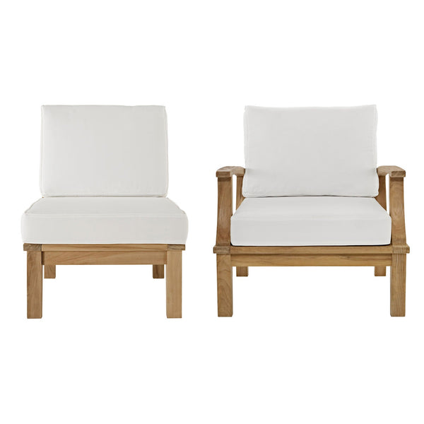 Modway EEI-1823 Marina 2 Piece Outdoor Patio Teak Sofa Set - Natural White | Outdoor Sofas, Loveseats & Sectionals | Modishstore-19