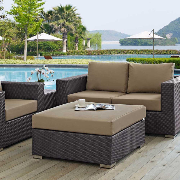 Modway Convene Outdoor Patio Large Square Ottoman | Outdoor Ottoman | Modishstore-3