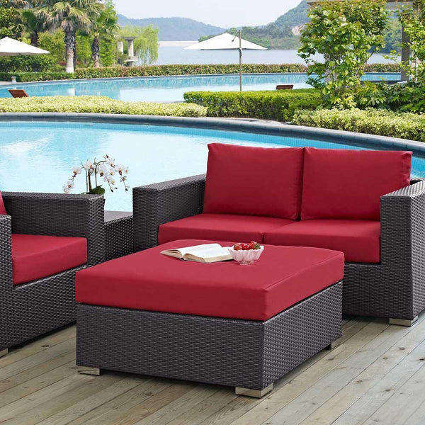 Modway Convene Outdoor Patio Large Square Ottoman | Outdoor Ottoman | Modishstore